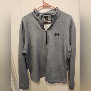 Under Armour Men's 1/4 Zip Pullover Shirt Large, Gray, Loose Fit, Quarter Zip